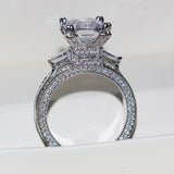 Women's Square CZ Engagement Wedding Ring