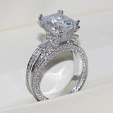 Women's Square CZ Engagement Wedding Ring