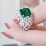 Green Cubic Zirconia Wedding Band for Women