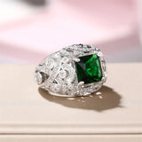 Green Cubic Zirconia Wedding Band for Women