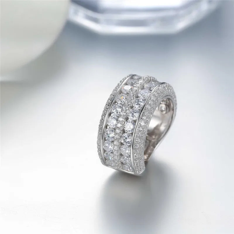 Micro Paved Cubic Zirconia Promise Ring for Women