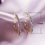 Cubic Zirconia Women Hoop Earring for Wedding Party