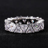 Elegant Eternity Rings with Triangle CZ Stone Wedding Jewelry