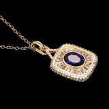 Square Pendant CZ Wedding Necklace for Women