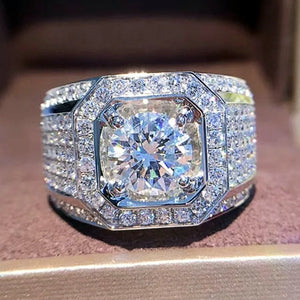 Geometric CZ Wedding Ring - Versatile Female Ring