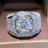Geometric CZ Wedding Ring - Versatile Female Ring