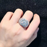 Geometric CZ Wedding Ring - Versatile Female Ring
