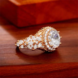 Women Wedding Rings Paved Cubic Zirconia Anniversary Party Jewelry