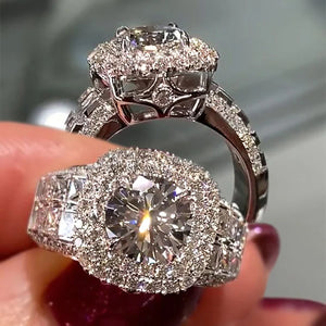 Women Wedding Rings Cubic Zirconia Bridal Marriage Ceremony Ring
