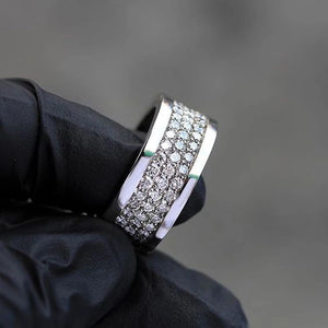 Silver Wedding Ring CZ Brilliant Engagement Lover Jewelry
