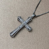 Hip Hop Cross Necklace for Women with CZ Stone