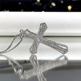 Hip Hop Cross Necklace for Women with CZ Stone