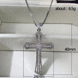 Hip Hop Cross Necklace for Women with CZ Stone