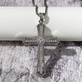 Hip Hop Cross Necklace for Women with CZ Stone