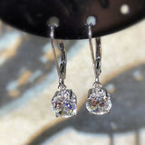 Dangle Earrings Round CZ Pendent Female Accessories