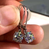 Dangle Earrings Round CZ Pendent Female Accessories