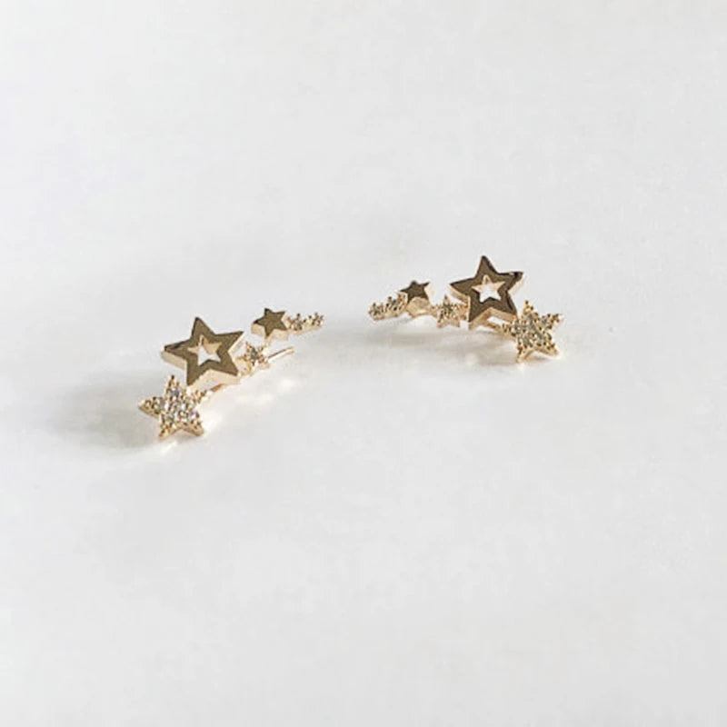 Stylish Star Women Drop Earrings Zircon Versatile Female Earring Jewelry