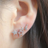 Stylish Star Women Drop Earrings Zircon Versatile Female Earring Jewelry