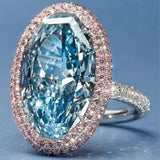 Gorgeous Pink CZ Oval Sky CZ Ring for Women