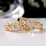 Pear Cut CZ Crystal Hoop Earrings for Women, Delicate Party Accessories