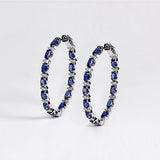 Huitan Zircon Hoop Earrings for Women Daily Wearable Dance Party Jewelry