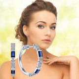 Bridal Wedding CZ Hoop Earrings for Women