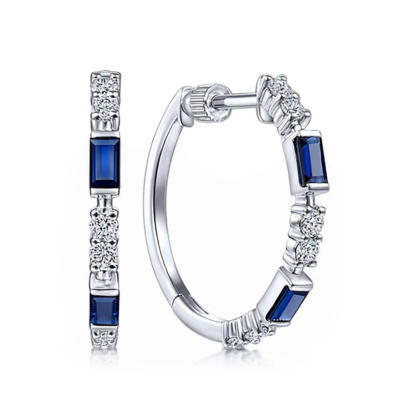 Bridal Wedding CZ Hoop Earrings for Women