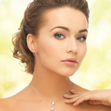 Bridal Wedding CZ Hoop Earrings for Women
