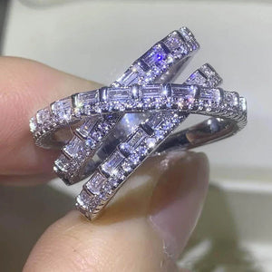 CZ Stone Wedding Bands Lady Ring Cubic Zirconia Jewelry