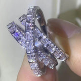 CZ Stone Wedding Bands Lady Ring Cubic Zirconia Jewelry