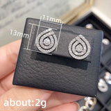 Crystal CZ Earrings for Women Ear Stud Piercing Lady's Accessories