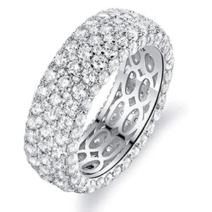 CZ Promise Ring for Women Silver Wedding Jewelry