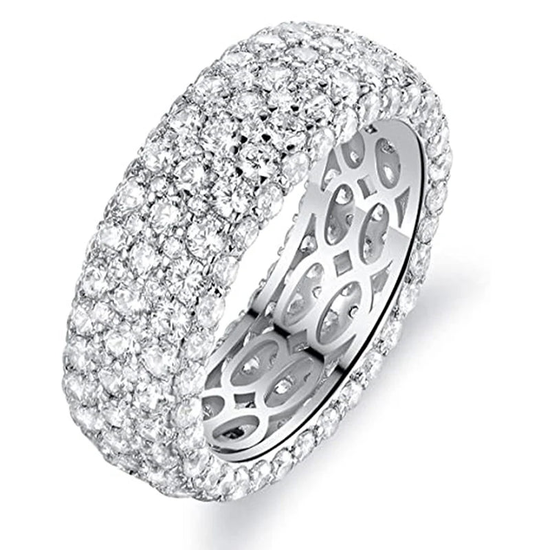 CZ Promise Ring for Women Silver Wedding Jewelry