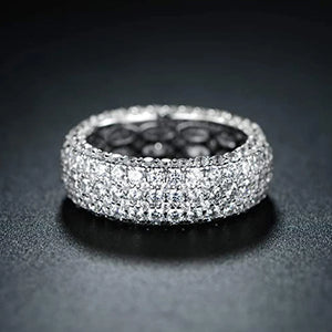 CZ Promise Ring for Women Silver Wedding Jewelry
