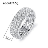 CZ Promise Ring for Women Silver Wedding Jewelry