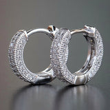 CZ Small Hoop Earrings 3 Colors Lady Jewelry