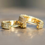 CZ Small Hoop Earrings 3 Colors Lady Jewelry
