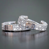 CZ Small Hoop Earrings 3 Colors Lady Jewelry
