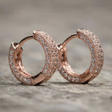 CZ Small Hoop Earrings 3 Colors Lady Jewelry