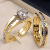 Crystal CZ Wedding Engagement Rings Set for Women