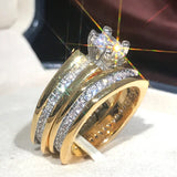 Crystal CZ Wedding Engagement Rings Set for Women