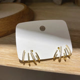 Claw Stud Earrings CZ Stone Women's Ear Piercing Jewelry