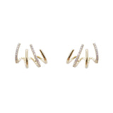 Claw Stud Earrings CZ Stone Women's Ear Piercing Jewelry