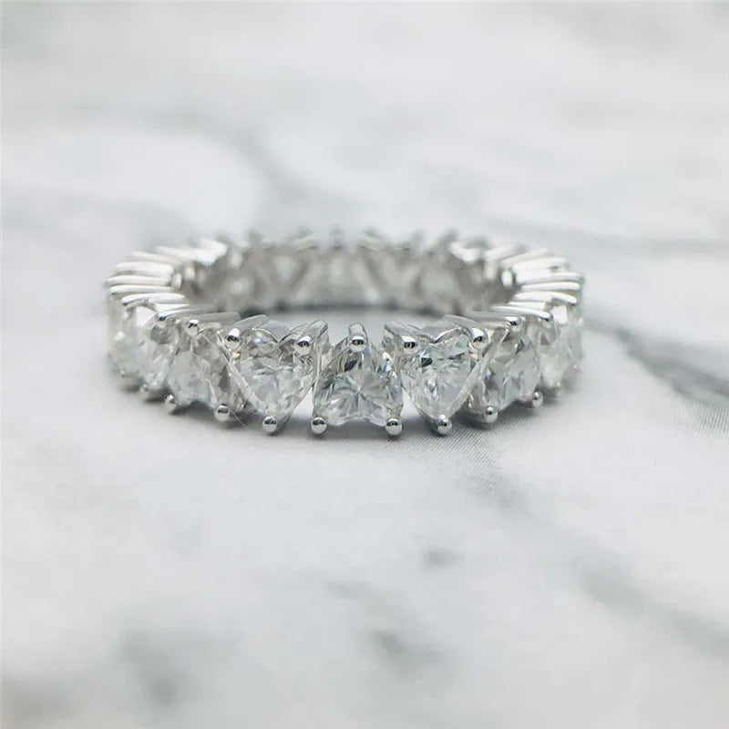 Heart CZ Promise Rings for Women Engagement Wedding Accessories