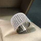 Paved CZ Eternity Promise Ring Wedding Party Accessory