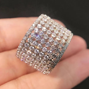 Paved CZ Eternity Promise Ring Wedding Party Accessory