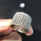 Paved CZ Eternity Promise Ring Wedding Party Accessory