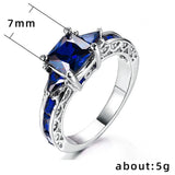 Huitan Princess Cut CZ Wedding Rings for Women Anniversary Gift