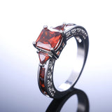 Huitan Princess Cut CZ Wedding Rings for Women Anniversary Gift