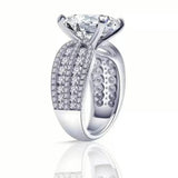 Princess Cut CZ Wedding Ring Set Silver Bands
